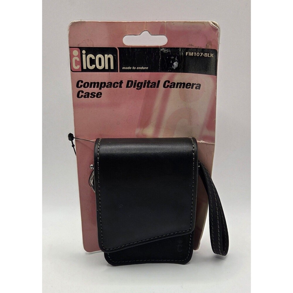 VTG 2006 Icon FM107 Compact Digital Camera Case Faux Leather Black NIB NOS